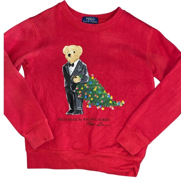 Polo Ralph Lauren Other - Polo by Ralph Lauren • Kids • Red Holiday Bear Sweatshirt